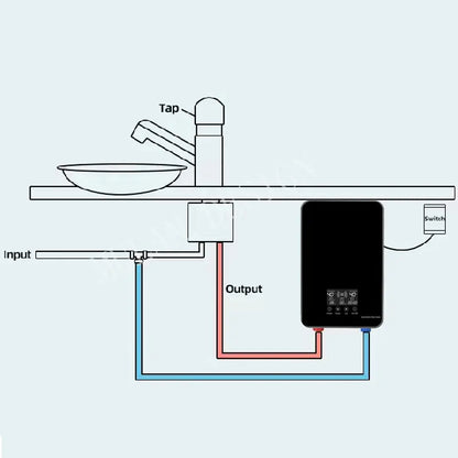 Instant Water Heater Shower Bathroom Faucets Kitchen Tap Electric Water Heater 220V 8000W Digital Display Temperature Adjustable