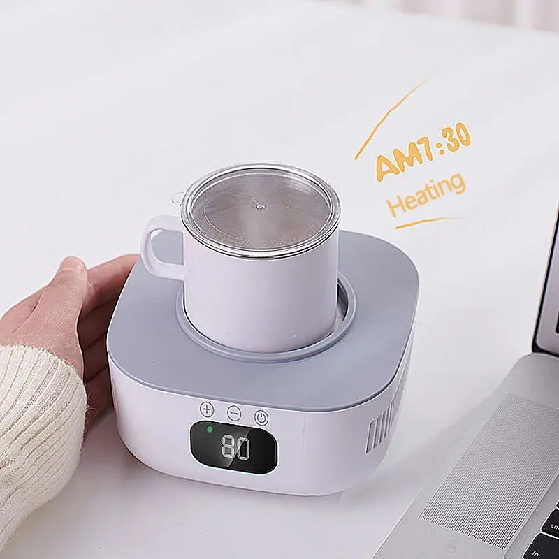 2 in 1 Cooler Cup Mug Heater Beer Bottle Can Soda Drinks Cooling Mug Beverage Cooler Smart Thermostatic Coaster Cup 220V