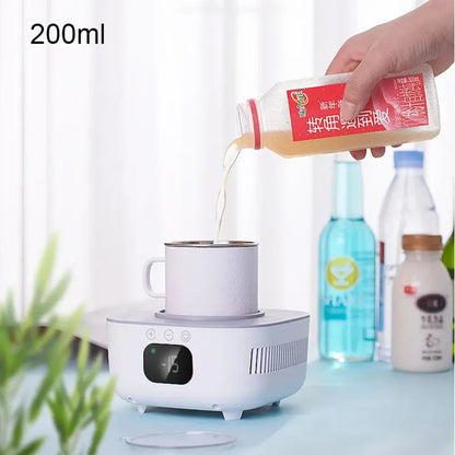 2 in 1 Cooler Cup Mug Heater Beer Bottle Can Soda Drinks Cooling Mug Beverage Cooler Smart Thermostatic Coaster Cup 220V