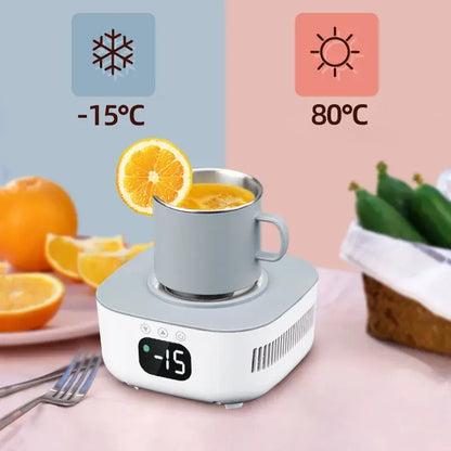 2 in 1 Cooler Cup Mug Heater Beer Bottle Can Soda Drinks Cooling Mug Beverage Cooler Smart Thermostatic Coaster Cup 220V